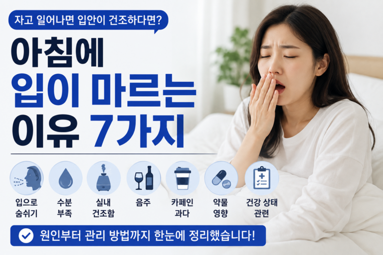 아침에 입이 마르는 이유 7가지 자고 일어나면 입안이 건조하다면?