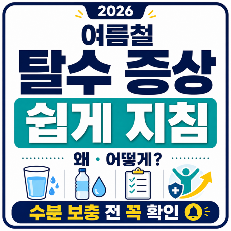 여름철 탈수 증상과 수분 보충 방법을 안내하는 썸네일