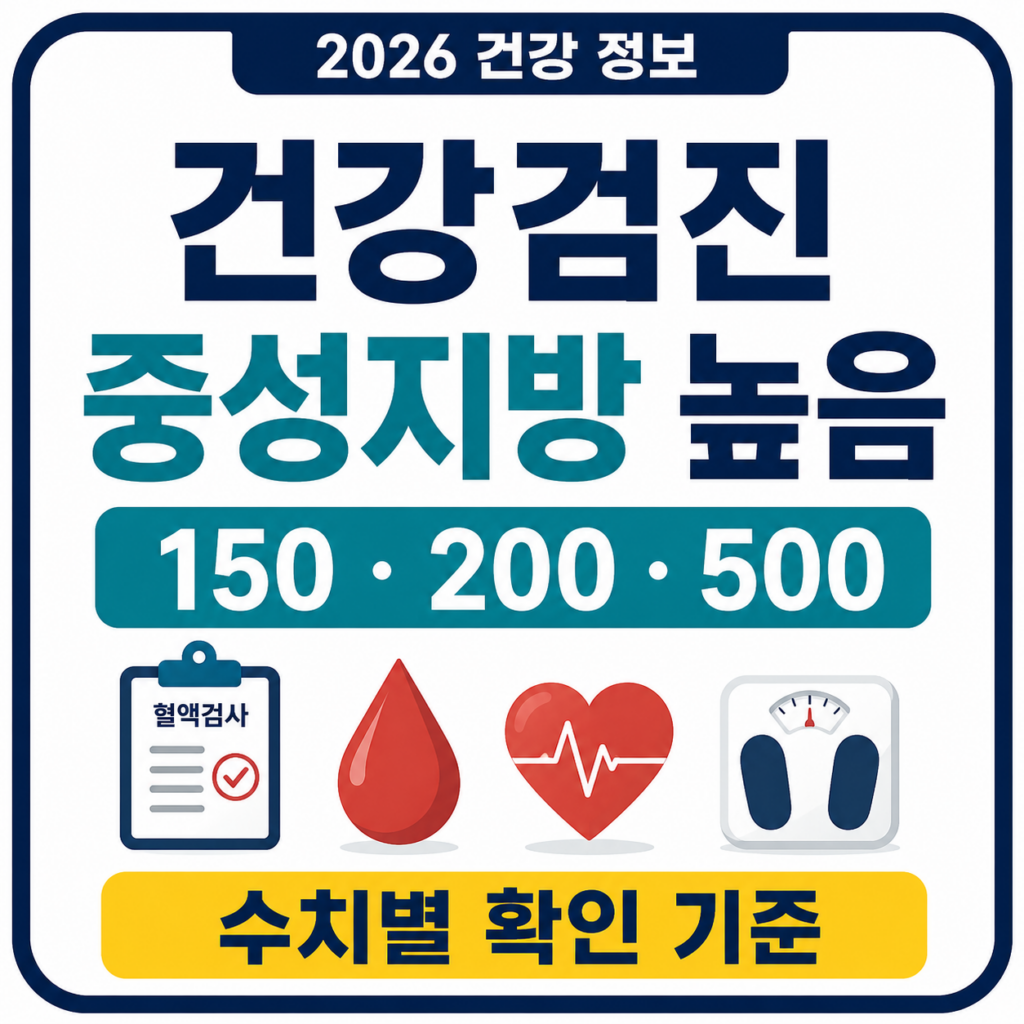 건강검진 중성지방 높음 수치 150 200 500 확인