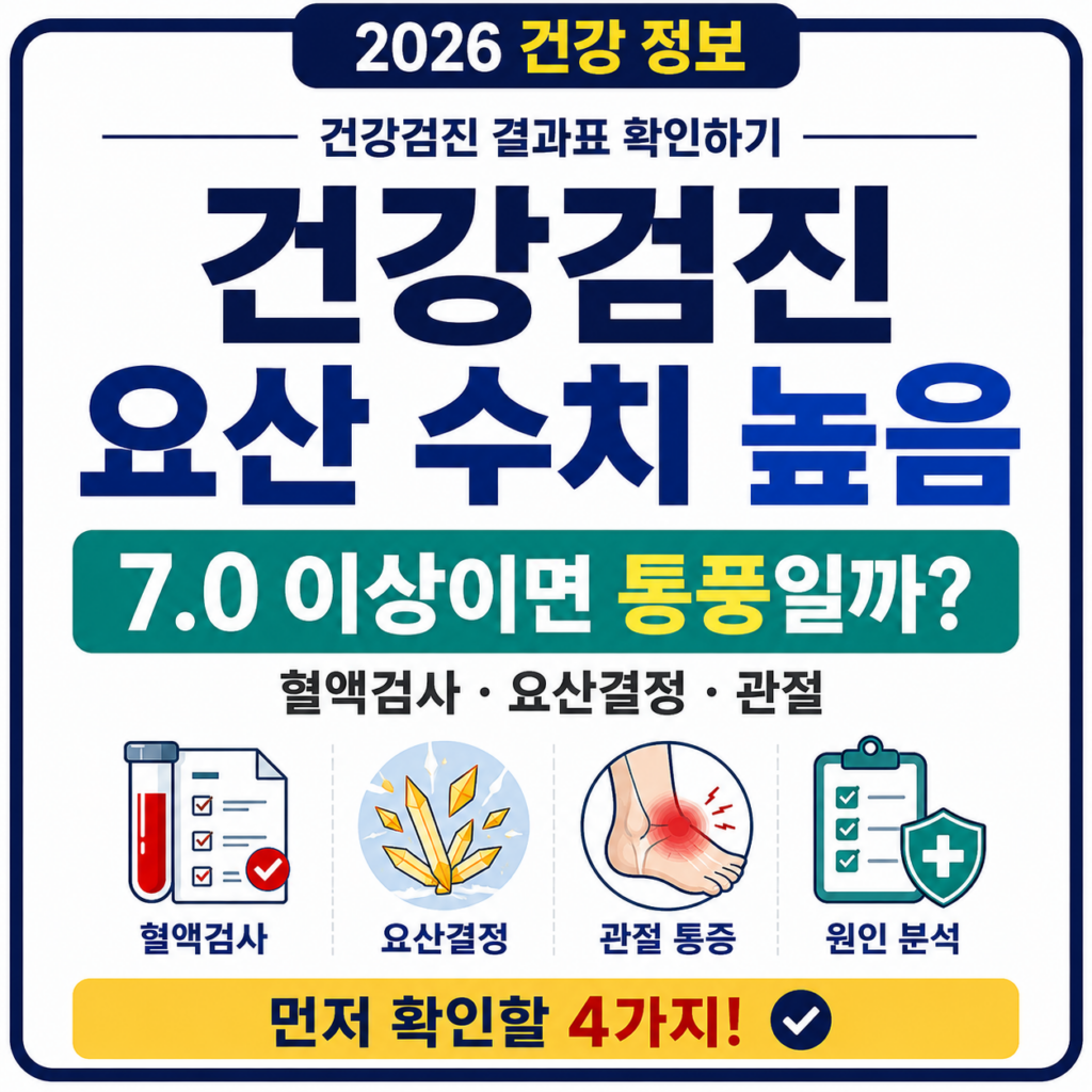 건강검진 요산 수치 높음 7.0 고요산혈증 확인