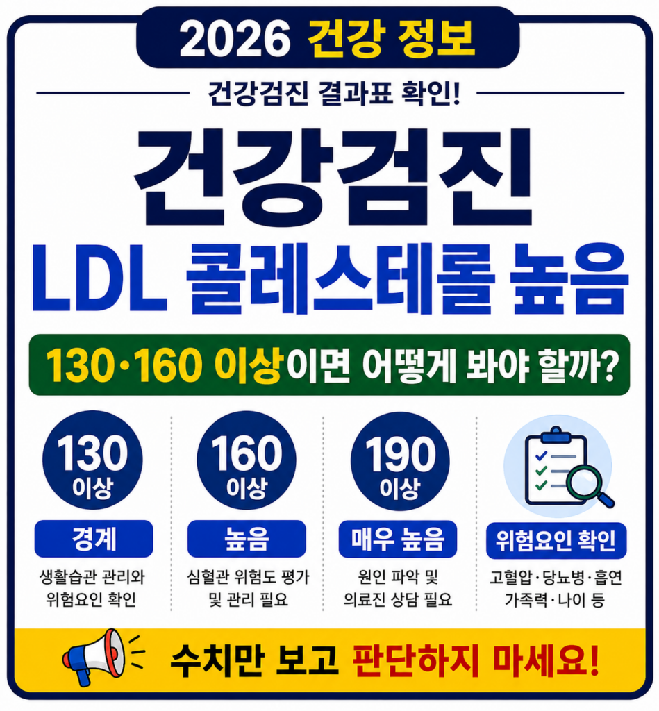 건강검진 LDL 콜레스테롤 높음 130 160 수치와 관리방법