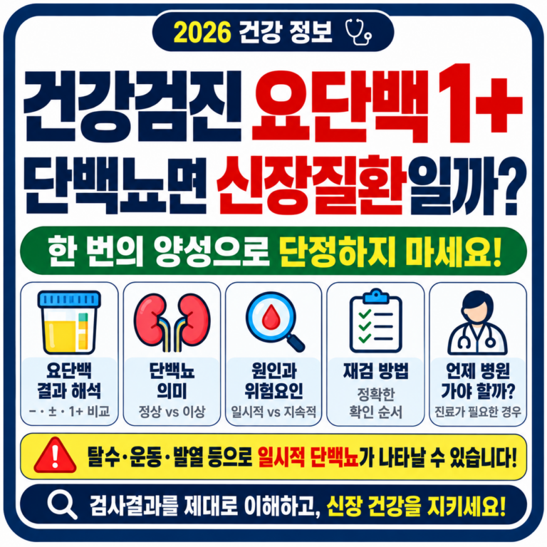 건강검진 요단백 1+ 단백뇨 정상범위와 재검 안내