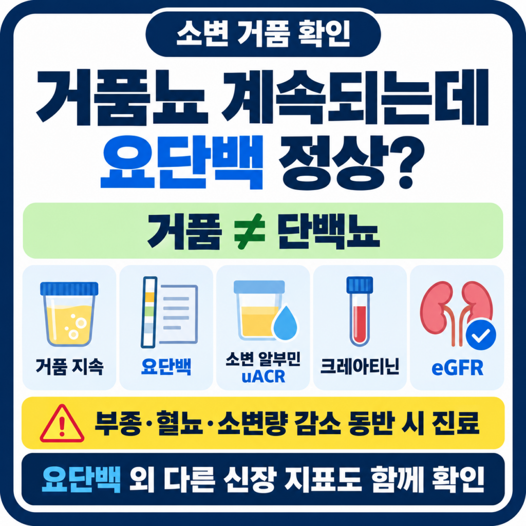 소변에 거품은 계속 생기는데 요단백 검사는 정상, 신장 문제 아닐까?