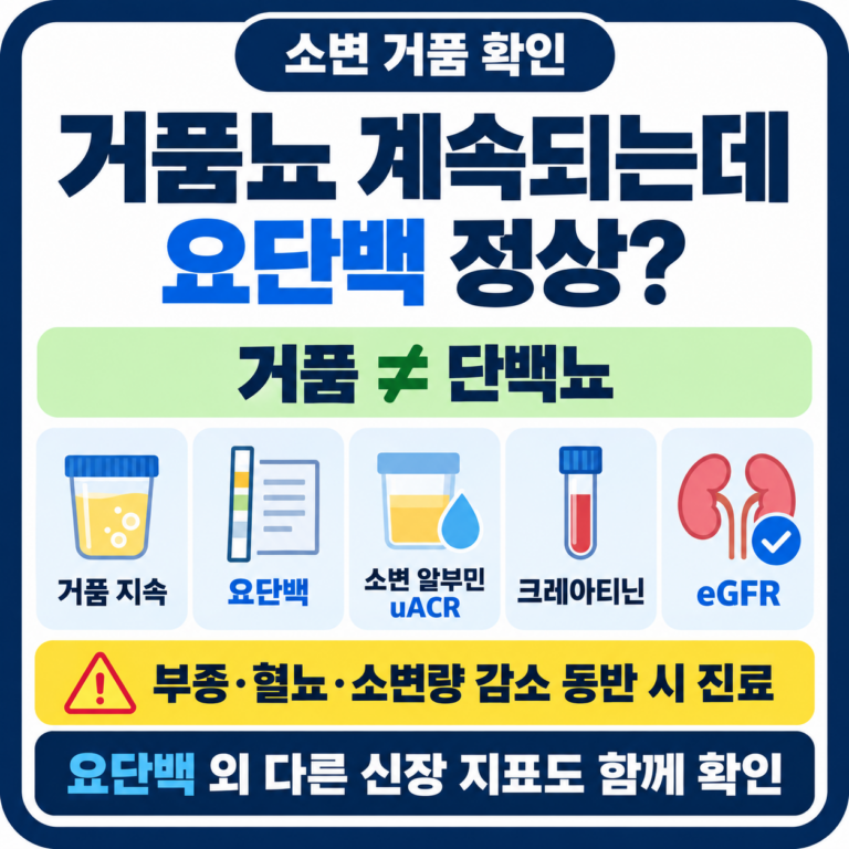 소변에 거품은 계속 생기는데 요단백 검사는 정상, 신장 문제 아닐까?