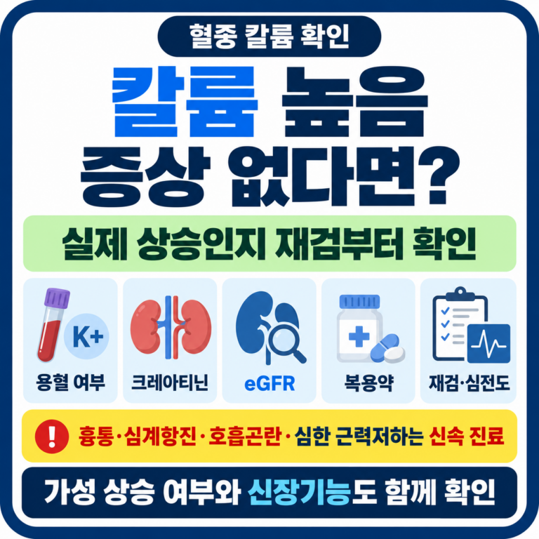 칼륨 높은데 아무 증상 없으면 괜찮을까? 재검부터 확인해야 하는 이유