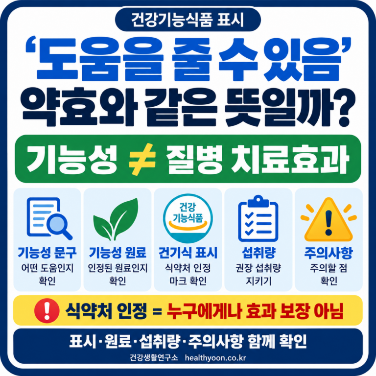 건강기능식품에 '도움을 줄 수 있음'이라고 쓰는 이유, 약효와 같은 뜻일까?