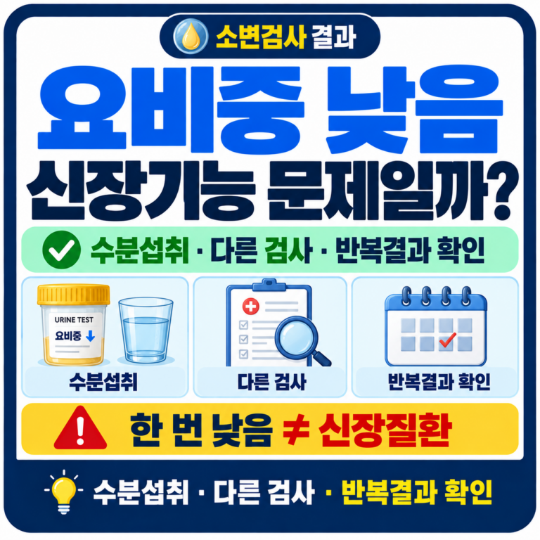 건강검진 요비중 낮음, 소변 비중이 낮으면 신장기능 문제일까?