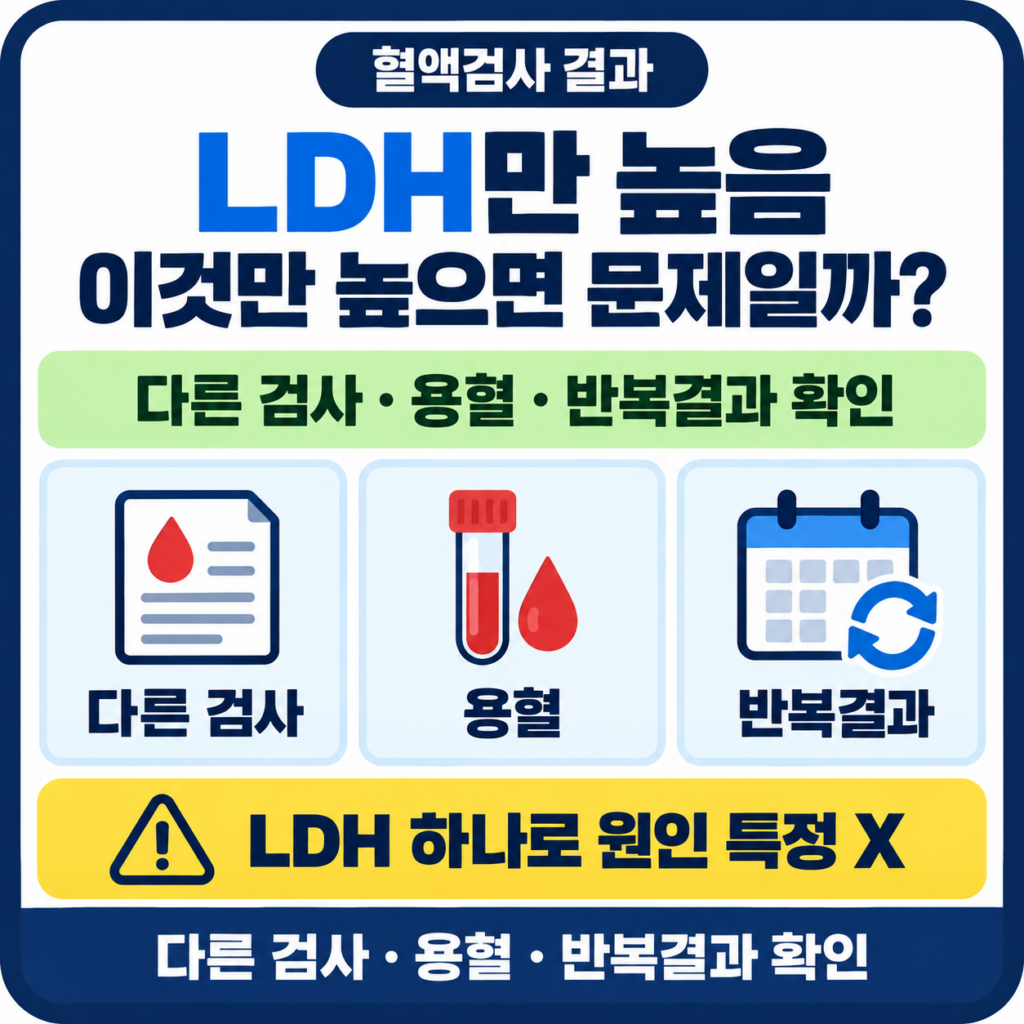 건강검진 LDH 높음, 다른 수치는 정상인데 이것만 높으면 문제일까?