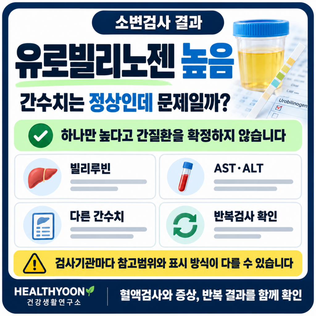 건강검진 유로빌리노젠 높음, 간수치는 정상인데 소변검사만 높으면 문제일까?