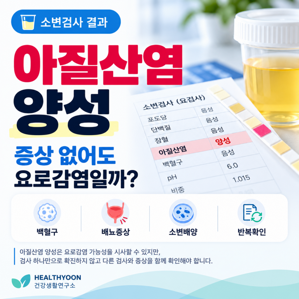 건강검진 소변 아질산염 양성, 증상 없어도 요로감염일까?