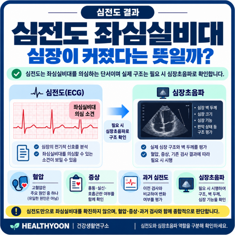 건강검진 심전도 좌심실비대, 심장이 커졌다는 뜻일까? 추가로 확인할 검사