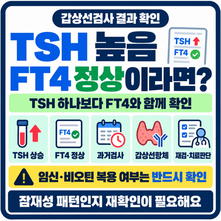 TSH 높음 FT4 정상, 갑상선기능저하증일까? 두 수치를 같이 보는 이유