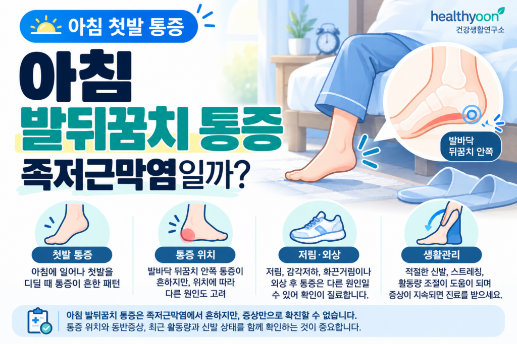 아침 발뒤꿈치 통증, 첫발에 아프다면? 족저근막염과 다른 통증 구별법