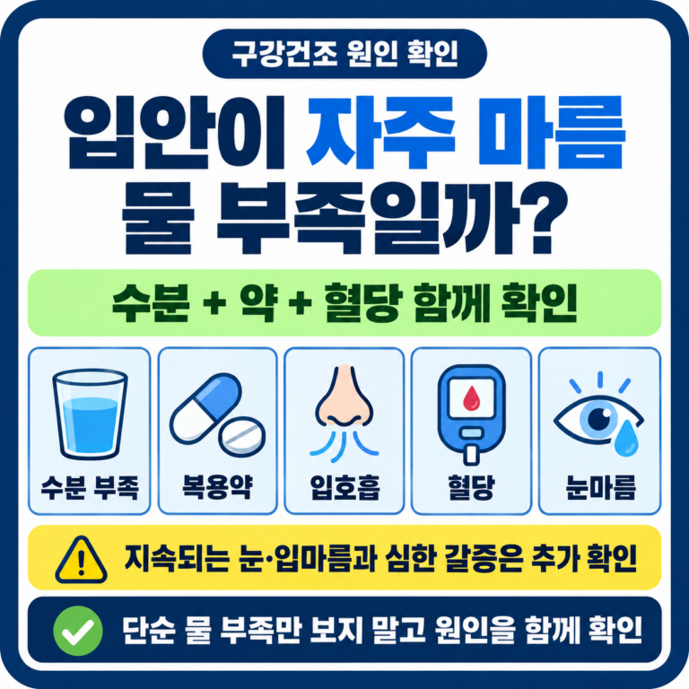입안이 자주 마름, 물 부족일까? 약·혈당까지 확인할 때