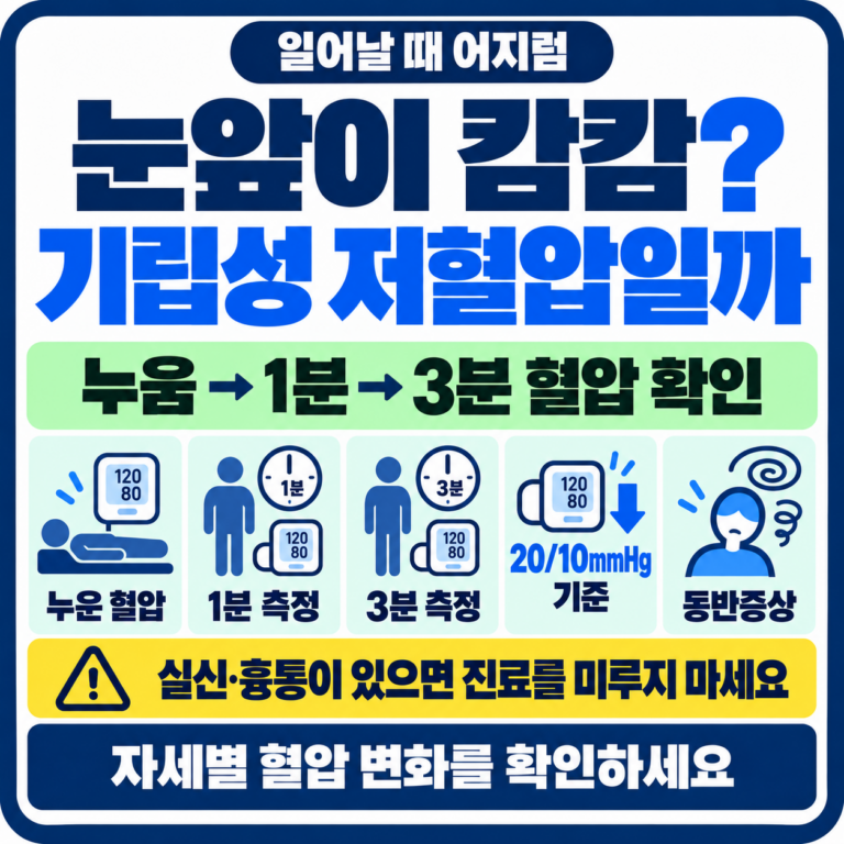 일어날 때 눈앞이 캄캄하다면? 기립성 저혈압인지 확인하는 기준