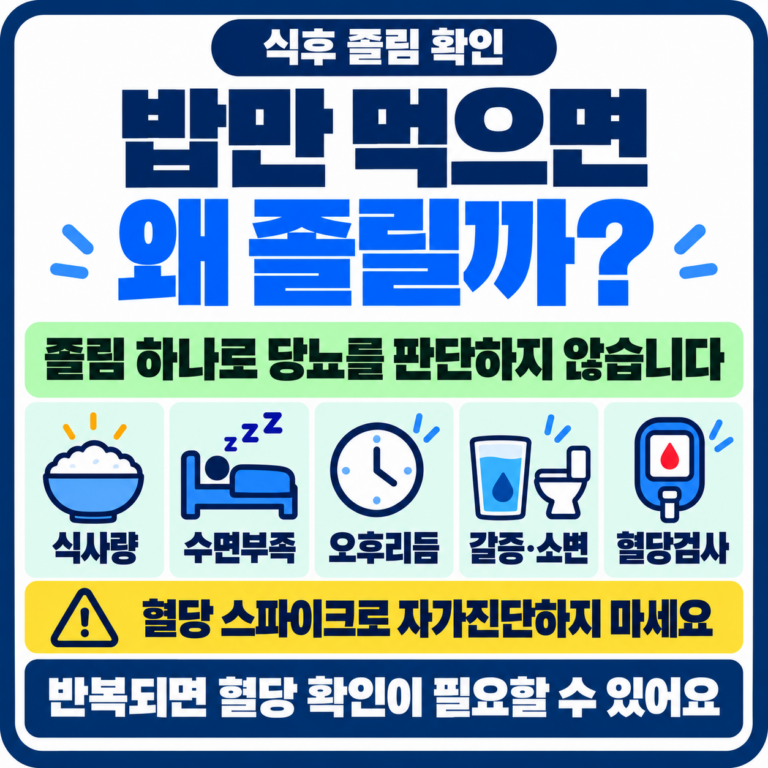 밥 먹고 나면 왜 이렇게 졸릴까? 식곤증과 혈당 문제를 구별하는 기준