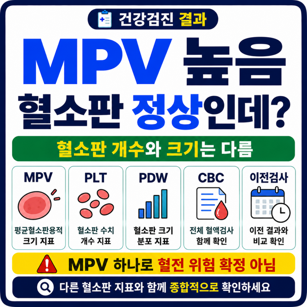 건강검진 MPV 높음 혈소판 정상 결과 확인