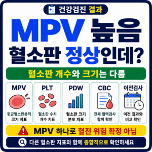 건강검진 MPV 높음 혈소판 정상 결과 확인
