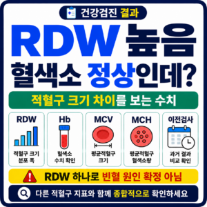 건강검진 RDW 높음 혈색소 정상 결과 확인