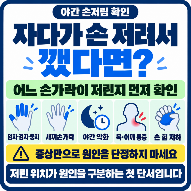 자다가 손이 저려서 깨는 이유, 손목터널증후군과 다른 손저림 구별법