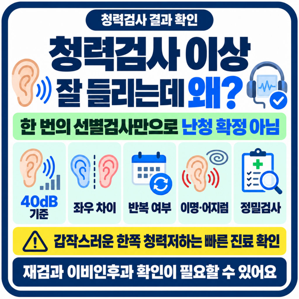 건강검진 청력검사 이상, 소리가 들리는데도 재검이 필요할까?