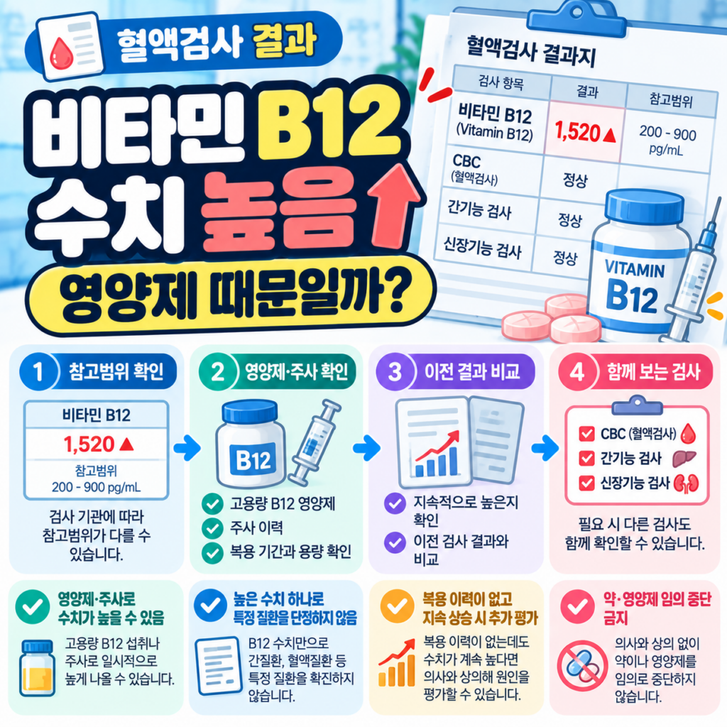 비타민 B12 수치 높음, 영양제 때문일까?