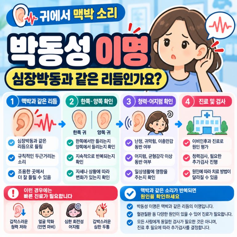 귀에서 심장소리 들릴 때, 박동성 이명일까?