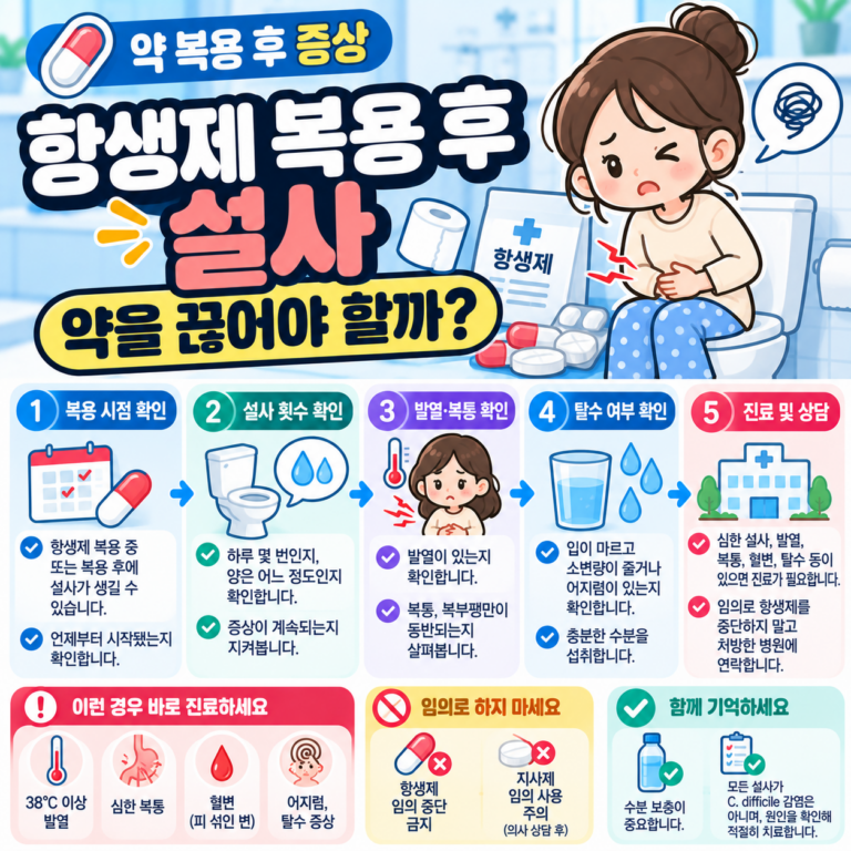 항생제 복용 후 설사, 약을 끊어야 할까?