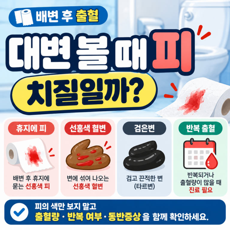 대변 볼 때 피, 치질일까? 선홍색 혈변과 검은변에서 확인할 것