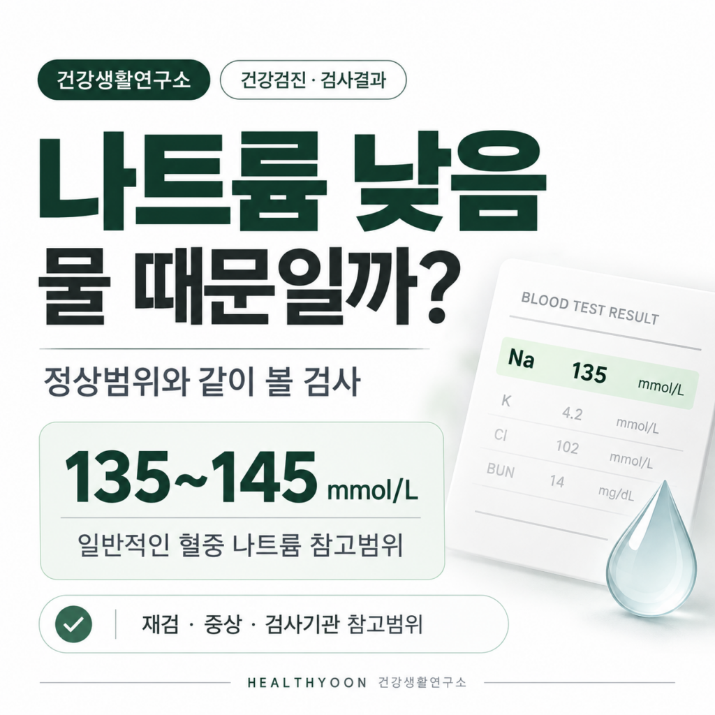 건강검진 나트륨 낮음 결과와 정상범위 확인 기준