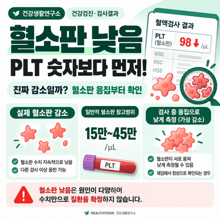 혈소판 낮음, PLT 수치와 가성 혈소판감소증 확인 기준