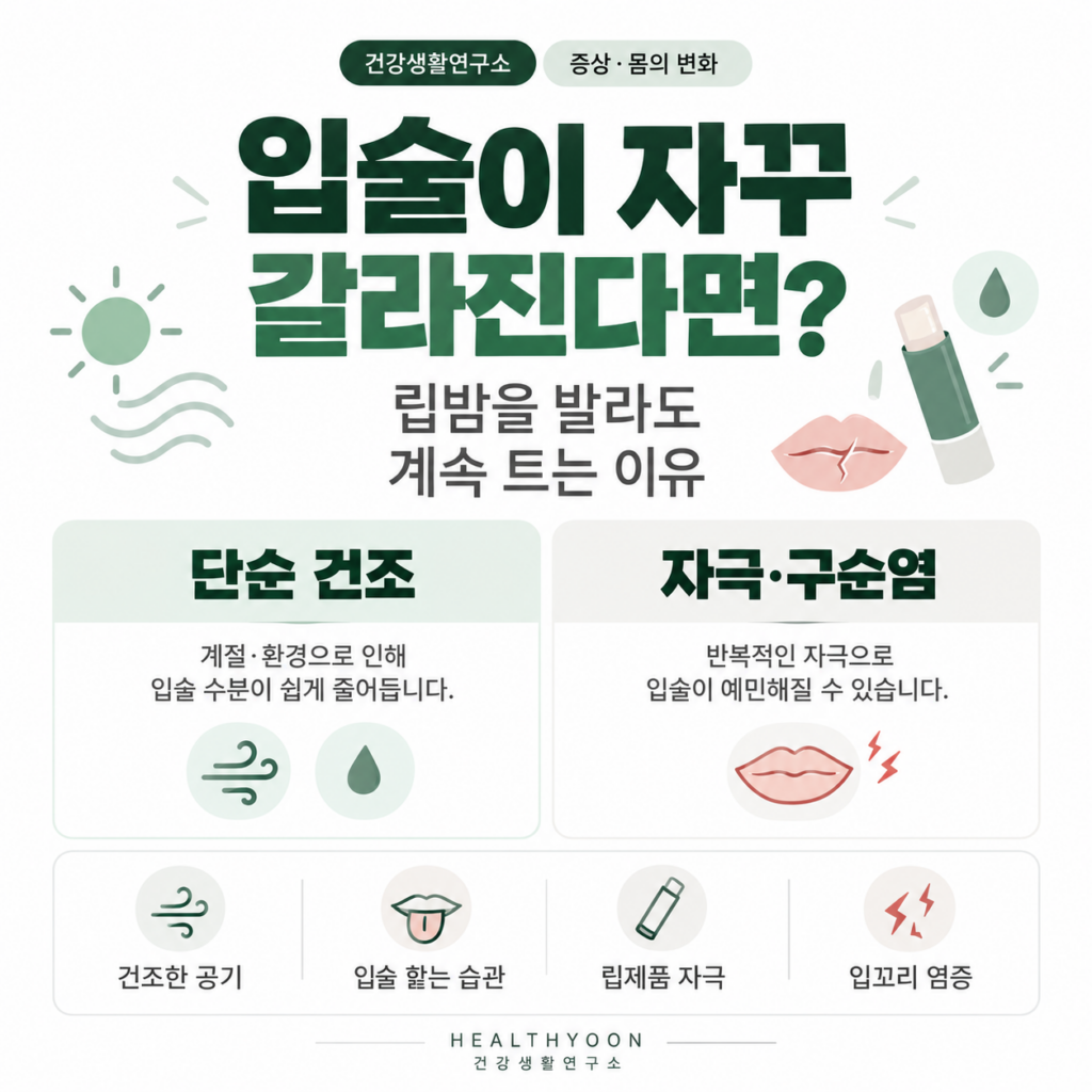 입술 갈라지는 이유와 립밤·구순염 확인 기준