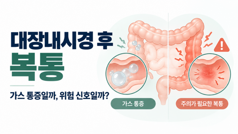 대장내시경 후 복통, 가스 통증과 위험 신호 구분