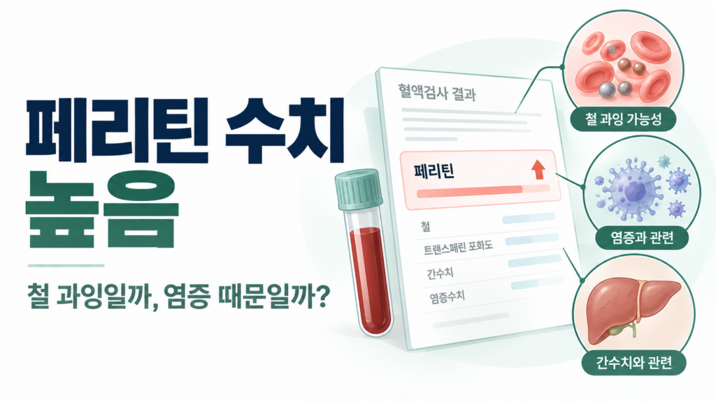 페리틴 수치 높음, 철 과잉과 염증·간수치 구분