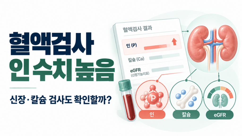 인 수치 높음, 신장기능과 칼슘·eGFR 검사 결과 비교