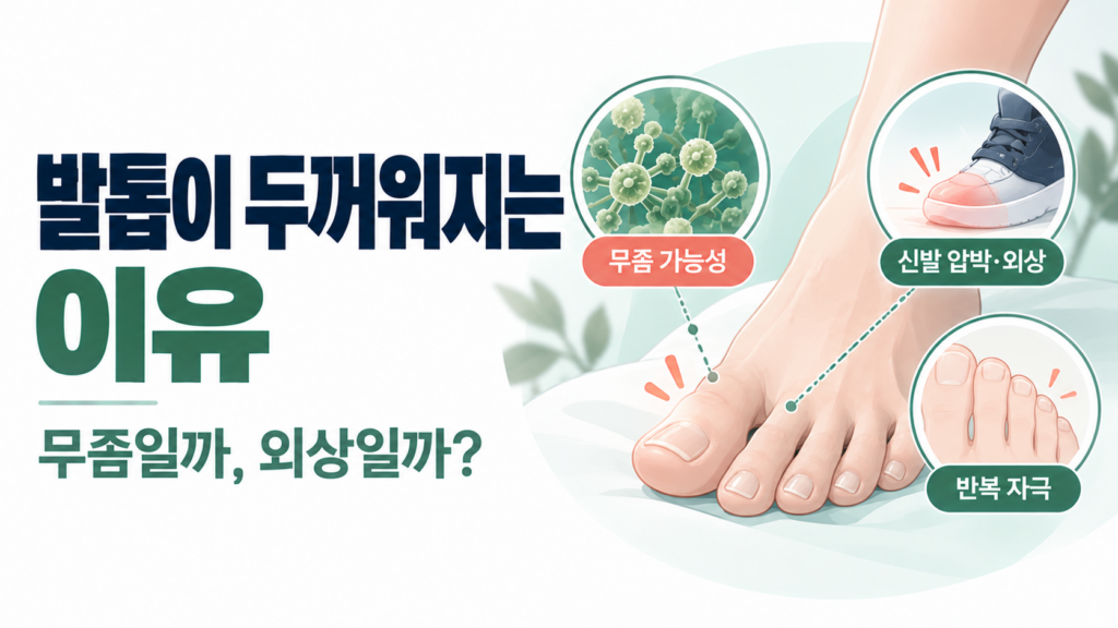 발톱이 두꺼워지는 이유, 무좀과 외상 구분