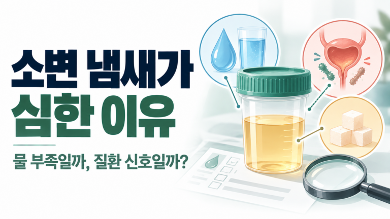 소변 냄새가 심한 이유, 암모니아 냄새와 단 냄새 구분