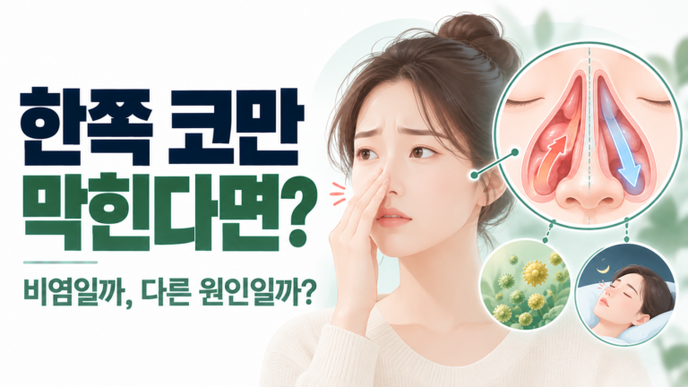 한쪽 코막힘 원인, 비염과 비중격만곡증 구분