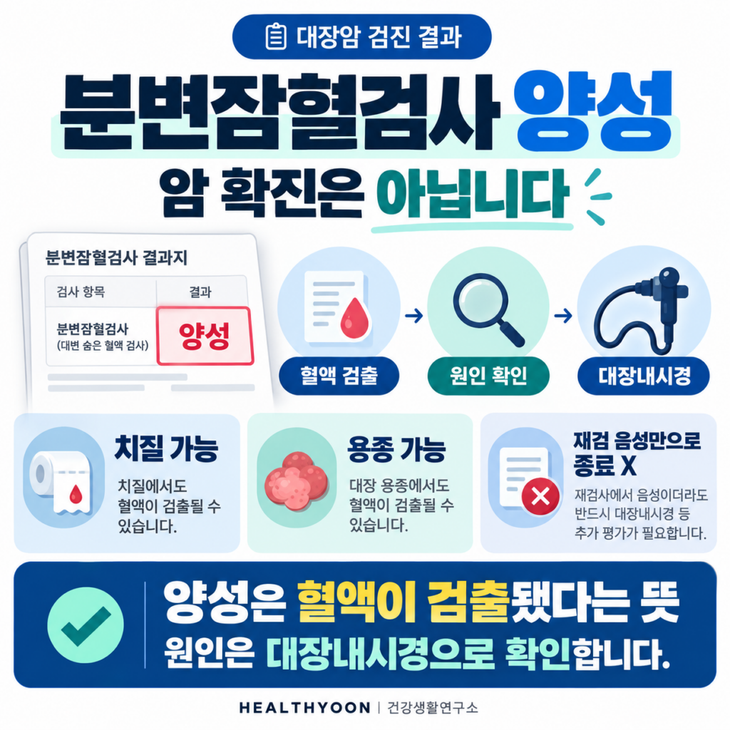 분변잠혈검사 양성, 치질 때문일까? 대장내시경이 필요한 이유