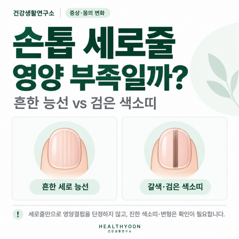 손톱 세로줄 원인과 검은 색소띠 구분 기준